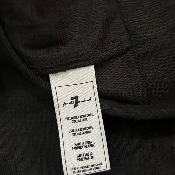 NWT 7 for All Mankind one sleeve Black linen Dress Medium - Picture 5 of 8